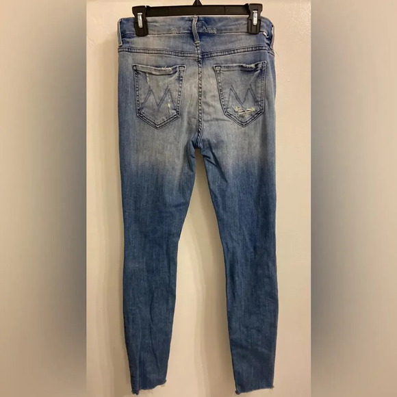 MOTHER Denim The Pixie Fray Losing Control Skinny Blue Size 28 - Picture 5 of 10
